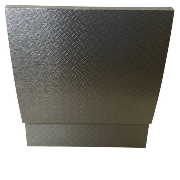 Industrial Look Aluminum Jewelry Box Velvet Lined Organizer Interior Mirror - Picture 6 of 10